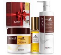 Shein KARSEELL Pack Mascarilla Capilar de Colágeno 500ml + Serum de Aceite de Argán 50ml + Champú Hidratante 500ml tratamiento nutritivo e hidratante que fo