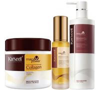 Shein KARSEELL Pack Mascarilla Capilar de Colágeno 500ml + Serum de Aceite de Argán 50ml + Champú Hidratante 500ml tratamiento profesional nutritivo e hidra