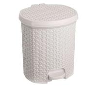 Shein keeeper. Cubo de basura / papelera polivalente, con tapa, diseño rattán, capacidad 11,5L, tamaño 27,5x29x32,5 color blanco nórdico. Envío gratis en 24