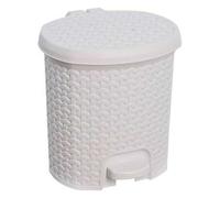 Shein keeeper. Cubo de basura / papelera polivalente, con tapa, diseño rattán, capacidad 5,5L, tamaño 22,5x24x26 color blanco nórdico. Envío gratis en 24/72