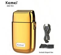 Shein Kemei KM-TX1 Afeitadora eléctrica de metal para hombres Máquina de afeitar eléctrica Remove Barba Afeitado En Seco O Húmedo Máquina de afeitar para ca