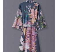 Shein Kimono unisex estilo japonés con estampado de pavo real y flores retro midi, chaqueta ligera de primavera y otoño, ropa de calle bohemia, bata de play