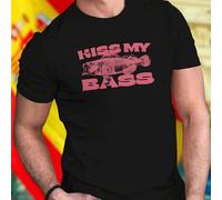 Shein KISS MY BASS Camiseta Hombre Moda Casual Divertida Juvenil Algodón Playera Original Regalo Idea Ropa Cómoda Oferta Exclusiva Estilo Unico Calidad