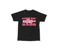 Shein Kiss My Bass Vintage Style Fishing T-Shirt, Fisher Graphic Shirt Pink Design Limited edition Menswear Birthday Christmas Menswear Birthday Cotton Fabr