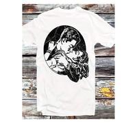 Shein Kissing Couple Western 40s Perfect Technique For Lovers Art The Science Of Kiss Y Lips Gift Uni Cartoon Anime Top B 814220 G Linen Blend, Turquoise G