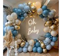 Shein Kit de 165 piezas de guirnalda de arco de globos azul pizarra y dorado, Beaumode, en diferentes tamaños de 5/10/18 pulgadas para decoración de baby sh