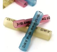 Shein Kit de 50/100/600 piezas de empalmes termorretráctiles - Manguitos impermeables para empalmes de cables de 18-22 AWG / 16-14 AWG / 12-10 AWG, para con