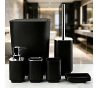Shein Kit de baño, Juego de accesorios de baño, Juego de artículos de tocador electrochapado cuadrado, Incluye cepillo de inodoro, papelera, soporte para ce