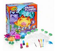 Shein Kit de ciencia de flores de papel Crayola, kit de experimento de colorear flores, flores de papel mágicas, flores que cambian de color, habilidades de