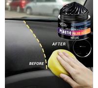 Shein Kit de cuidado y renovación negro para el interior del automóvil, crema renovadora de cristalización para piezas de plástico del automóvil, reparación
