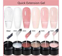 Shein Kit de extensión de uñas de gel de 6 piezas con esmalte de gel de construcción rápido, 8 ml de gel duro semi-permanente de construcción UV acrílico de