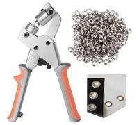 Shein Kit de herramientas para ojales, alicates de perforación manual, prensa manual portátil para ojales, perforadora manual con 500 ojales plateados de 10