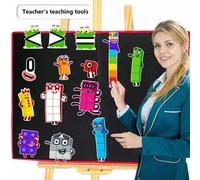 Shein Kit de manualidades de bloques de construcción digitales de fieltro, accesorios de tarjetas matemáticas, adecuado para educación en el aula, hogar e i