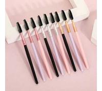 Shein Kit de maquillaje con peine y cepillo para pestañas, aplicador de máscara, cepillo para pestañas y cejas, en colores rosa, verde, amarillo y gris