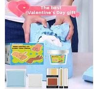 Shein Kit de molde de huella manual, regalo del Día de San Valentín, recuerdo de huella manual de parejas, regalo de figurita hecha a mano de yeso DIY, amig