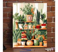 Shein Kit de pintura acrílica DIY por números, 40*50cm, incluye pinturas y pinceles, perfecto para aliviar el estrés, pintura por números, pintura digital h