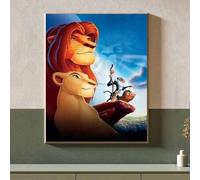 Shein Kit de pintura de diamantes 5D de DISNEY, León, mosaico de diamantes redondo completo, obra de arte hecha a mano para decoración del hogar, regalo par