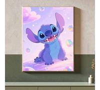 Shein Kit de pintura de diamantes 5D de DISNEY, serie Stitch, mosaico de diamantes redondos completos hecho a mano para decoración del hogar, regalo para fa