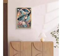 Shein Kit de pintura de diamantes 5D - Hermosa chica tema de bruja fantasía, sin marco necesario para decoración de habitación. Proporciona una experiencia