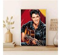 Shein Kit de pintura de diamantes 5D - Tema de figura masculina icónica, diamante redondo, material de lienzo, suministros de manualidades y costura, 40x50c