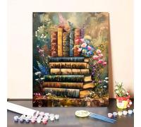 Shein Kit de pintura digital al óleo para adultos de 16x20 pulgadas - Patrón floral, juego de pintura acrílica fácil con pinceles y pinturas - Perfecto para