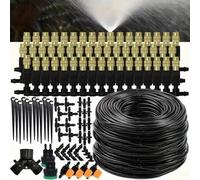 Shein Kit de riego por goteo automático (versión de jardín) - 4/7 mm, equipado con boquilla de niebla de latón, adecuado para césped, plantas en maceta y in