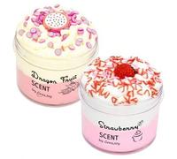 Shein Kit de Slime Fluffy de 70 ml - Slime bicolor con temas de fruta del dragón y fresa, juguete de pegote de frutas, suave y con aroma, regalo de fiesta i