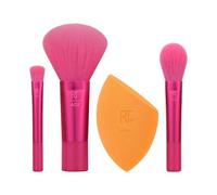 Shein Kit limitado de edición Mini Holidaze de Real Techniques, que incluye 4 piezas: Juego de brochas y esponja de maquillaje para base, polvo y sombras de
