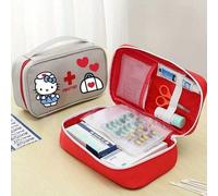 Shein [Kit médico de Hello Kitty] Sanrio Hello Kitty Kit médico de gran capacidad para el hogar | Kit de primeros auxilios portátil y manual para exteriores