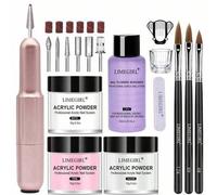 Shein Kit profesional de polvo acrílico con polvo para uñas y herramientas de manicura - Perfecto para principiantes en el arte de uñas DIY