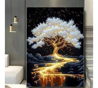Shein Kits de arte de diamante DIY del árbol de oro blanco para adultos, árbol de la vida 5D DIY pintura de diamante de perforación completa, manualidades p