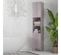 Shein kleankin Mueble Auxiliar Armario Alto para Baño Gran Almacenamiento con Zonas Abiertas y Cerradas 30x32x172.5 cm