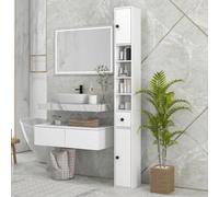 Shein Kleankin Mueble Auxiliar Baño Moderno Armario Alto de Baño con 1 Cajón 5 Estantes Ajustables y 2 Armarios Mueble de Almacenaje para Salón Dormitorio C