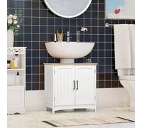 Shein kleankin Mueble para Debajo del Lavabo Armario de Suelo para Baño de Madera con 2 Puertas y Estante Interior Ajustable Estilo Moderno Carga 40 kg 60x3