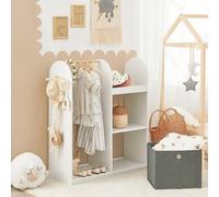 Shein KMB40-W Armario Infantil con 3 Ganchos, 1 Cesta y 1 Percha Mueble Organizador Juguetes y Ropa 97 x 35 x 108 cm ES Armario Niño Armario Niña Perchero I