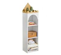 Shein KMB42-W Librería Estantería para Libros y Jugetes Estantería Infantil Forma de Castillo con 3 Compartimentos Abiertos 40x30x150 cm ES Organizador Infa
