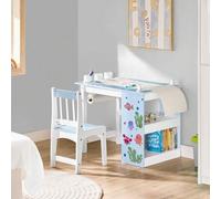 Shein KMB60 Mesa infantil con 1 silla Grupo de asientos infantiles en el interior Conjunto de mesa y sillas infantiles Mesa de pintura para niños