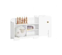 Shein KMB62-W Estantería Infantil Organizador de Juguetes Multifuncional con 1 Gancho y 5 Compartimientos con Forma de Elefante Blanco 110 x 25 x 60 cm ES O