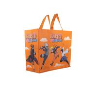 Shein Konix Naruto Shippuden Bolsa de Compras 40 x 45 x 20 cm - Material reciclado - Diseño de Naruto, Sasuke, Kakashi y Itachi - Naranja