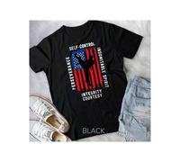 Shein Kwondo 5 Tenets Martial Arts Sports USA Flag Uni T-ShirtLoose Round Neck Short Sleeve T-Shirt Comfortable Summer Printed T-Shirts-MZCN TRADING LIMITE
