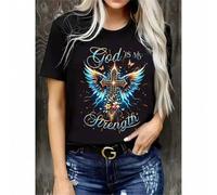 Shein La luz de los descendientes del amor de Jesús, ropa de moda, camiseta casual de cuello redondo de manga corta suave