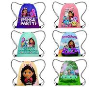 Shein La mochila con bolsa de cordón de la muñeca Gabi es una bolsa de almacenamiento portátil con cordón en los hombros y una bolsa de cordón de poliéster