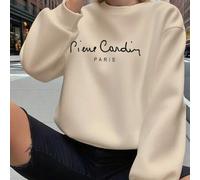 Shein La nueva sudadera holgada con estampado de Pierre Cardin para mujer es una prenda imprescindible para otoño e invierno. Su diseño holgado y su logotip
