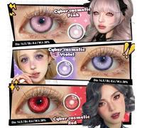 Shein Lalens Cyber Cosmetic Rosa Cosplay Anime Estética Un Par de Lentes de Círculo Contactos Cosméticos Uso Anual DIA 14.5MM BC 8.6MM Efecto de Agrandamien