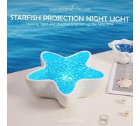 Shein Lámpara de atmósfera con efecto de ondas de estrella de mar, proyector de luces del norte, luz nocturna con atenuación continua, proyección de cielo e