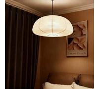 Shein Lámpara de papel en forma de medio círculo - Pantalla de papel blanco, gran pantalla de lámpara de papel Xuan plegada a mano, adecuada para dormitorio