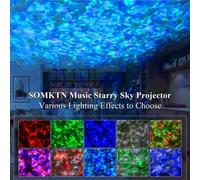 Shein Lámpara de proyección de luces del norte/olas de agua con control remoto RGB - Alimentada por USB, luces multicolor, adecuada para dormitorio, decorac