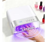 Shein Lámpara de uñas UV profesional con diseño de cavidad grande para uñas largas, 36 LEDs, luz de curado rápido con sensor infrarrojo para esmalte de gel
