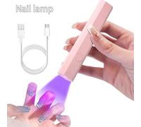 Shein Lámpara LED portátil para uñas - Recargable por USB, batería de 180mAh, sin olor, 4-12V, secador con forma de bolígrafo para esmalte de uñas en gel -