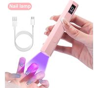Shein Lámpara secadora de uñas portátil conveniente UV/LED para curar todo tipo de esmalte de uñas, herramienta de arte de uñas recargable USB de secado ráp